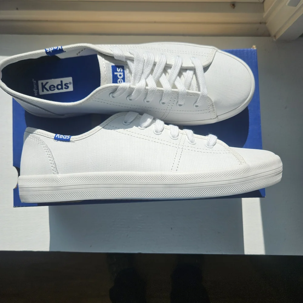 Keds Kickstart Women's White Leather Sneakers - Picture 3 of 7